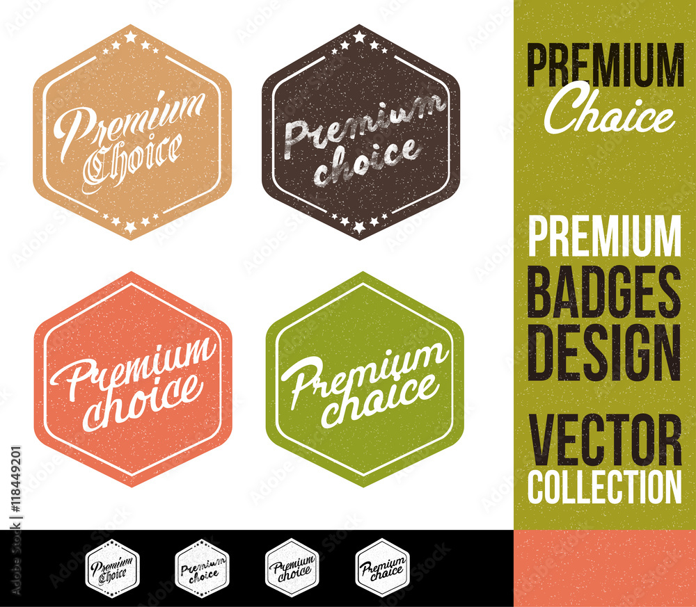 Premium Choice Logo Badge and Emblem in Flat Design Style.