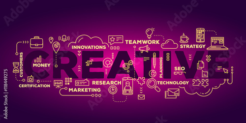 Vector creative illustration of creative word lettering typograp