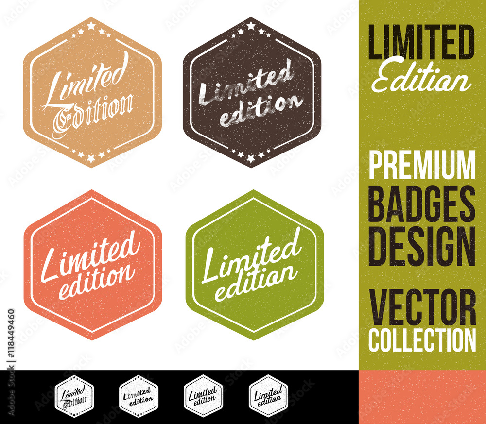 Limited Edition Logo Badge and Emblem in Flat Design Style. Limited Edition Logo Badge and Emblem in Flat Design Style.