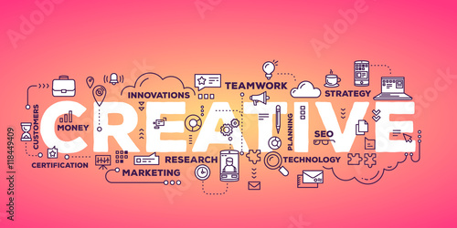 Vector creative illustration of creative word lettering typograp