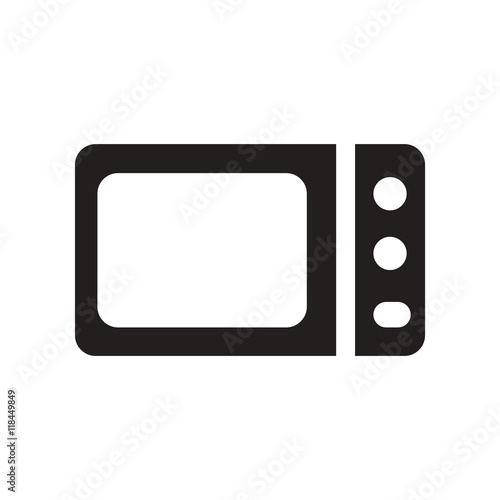 flat icon in black and white style microwave 