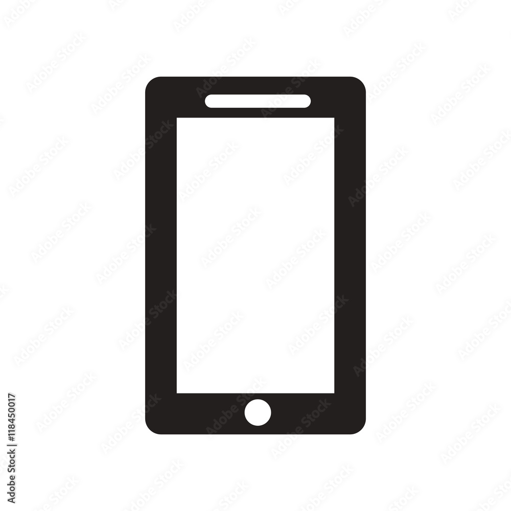flat icon in black and white style mobile phone flat icon in black and white style mobile phone