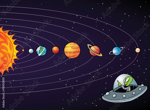 Cartoon solar system