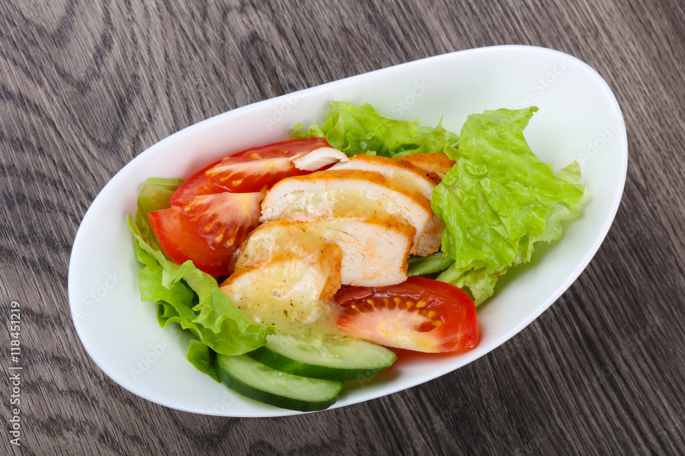 Salad with chicken breast