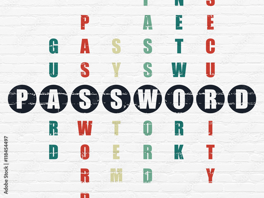Security concept: Password in Crossword Puzzle Security concept: Password in Crossword Puzzle
