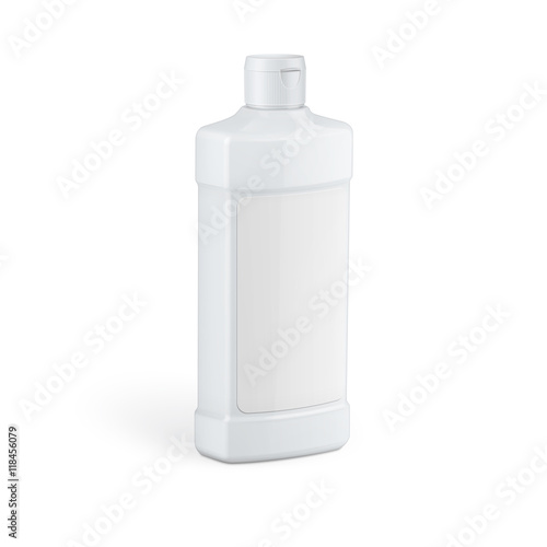 White plastic bottle for household chemicals.