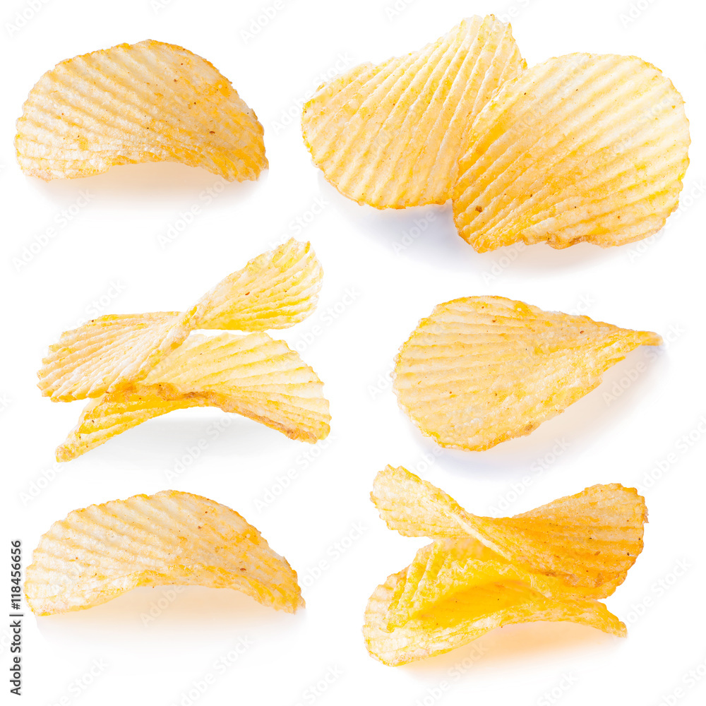 potato chips close-up isolated potato chips close-up isolated