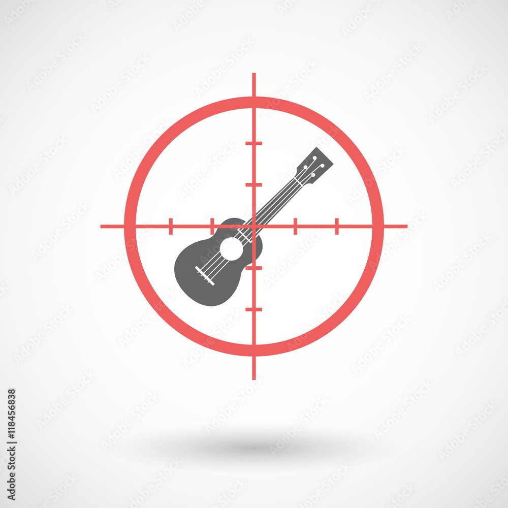 Isolated line art crosshair icon with Isolated line art crosshair icon with