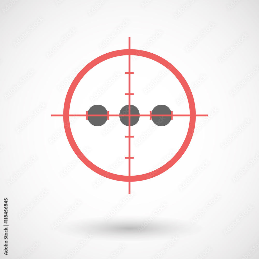Isolated line art crosshair icon with an ellipsis orthographic Isolated line art crosshair icon with an ellipsis orthographic