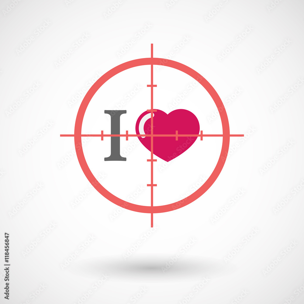Isolated line art crosshair icon with an Isolated line art crosshair icon with an