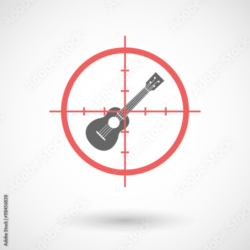 Isolated line art crosshair icon with