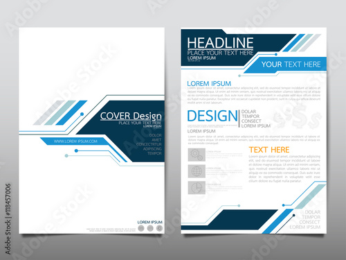 Blue technology cover business brochure vector design, Leaflet advertising abstract background, Modern poster magazine layout template, Annual report for presentation.