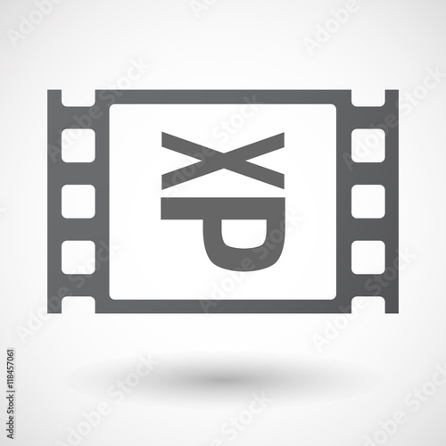 Isolated celluloid film frame icon with  a Tongue sticking text