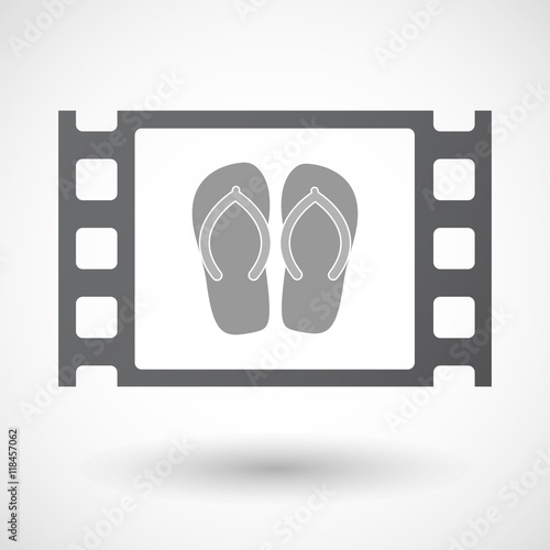 Isolated celluloid film frame icon with   a pair of flops