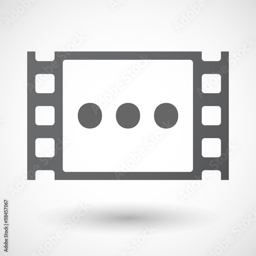 Isolated celluloid film frame icon with  an ellipsis orthographi