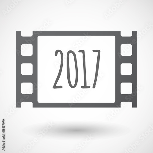 Isolated celluloid film frame icon with  a 2017 year  number ico