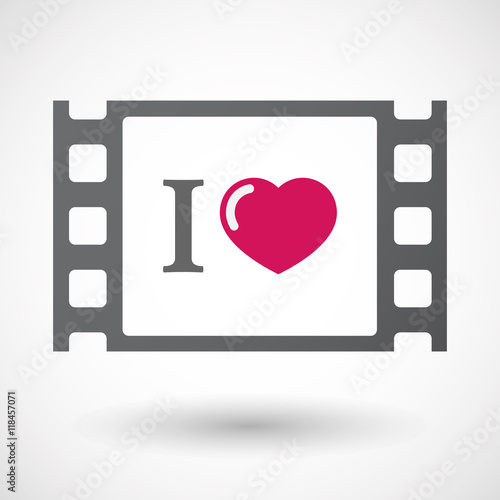 Isolated celluloid film frame icon with  an " I like" glyph
