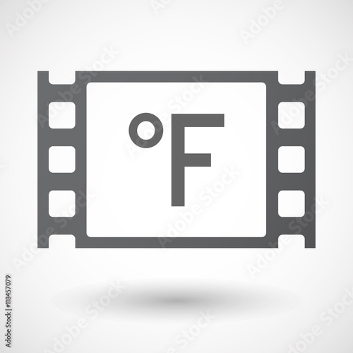 Isolated celluloid film frame icon with  a farenheith degrees si