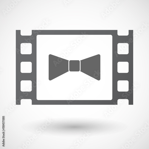 Isolated celluloid film frame icon with  a neck tie icon