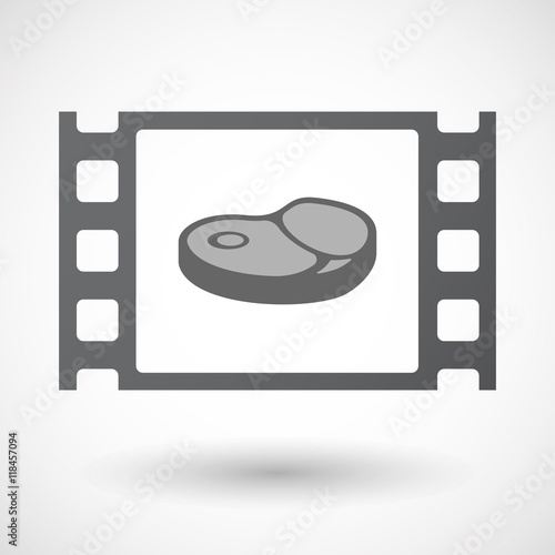 Isolated celluloid film frame icon with  a steak icon