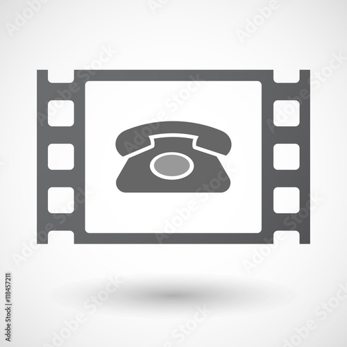 Isolated celluloid film frame icon with  a retro telephone sign