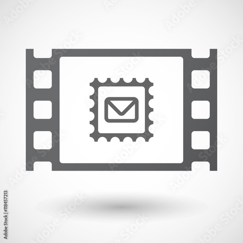 Isolated celluloid film frame icon with  a mail stamp sign