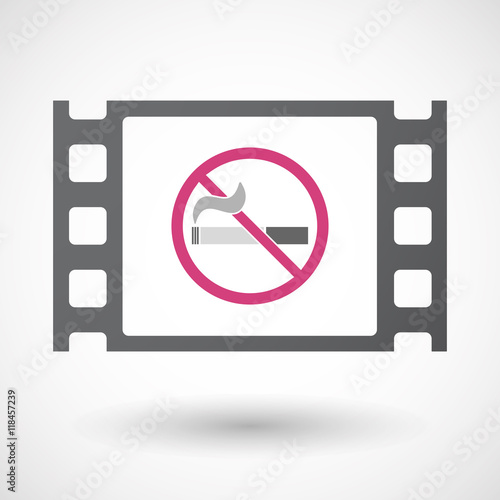 Isolated celluloid film frame icon with  a no smoking sign