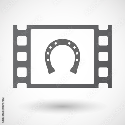 Isolated celluloid film frame icon with  a horseshoe sign