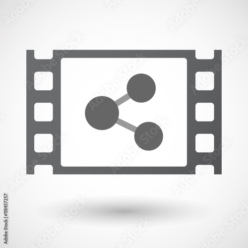 Isolated celluloid film frame icon with  a network sign