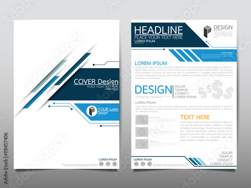 Blue technology cover business brochure vector design, Leaflet advertising abstract background, Modern poster magazine layout template, Annual report for presentation.