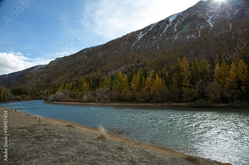 Autumn, Russia, Altai Mountains river Chuya