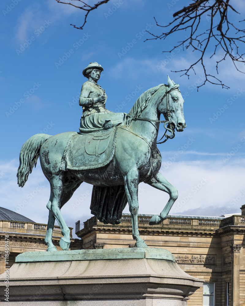 Equestrian bronze statue of Queen Victoria, St George's Plateau,