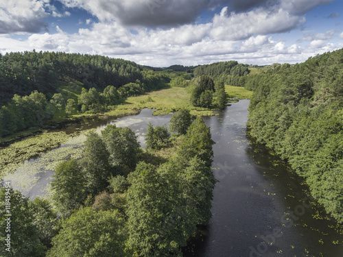 Black River Hancza in Turtul. Suwalszczyzna, Poland. Summer time