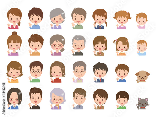 家族　表情　イラスト