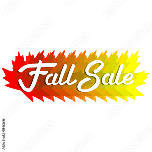 Fall Sale design. Lettering. Autumn leaves.