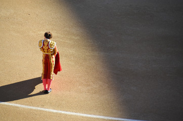 Poster Stierenvechten Corrida met matador en cape  © Yurii Andreichyn