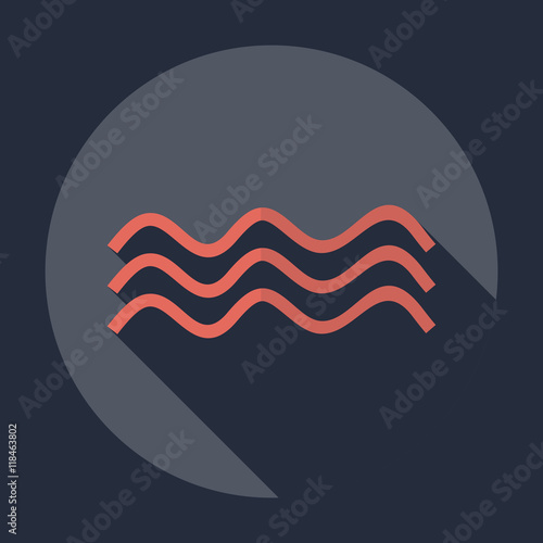 Flat modern design with shadow  Icon wave