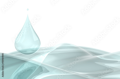 3d rendering droplet of water