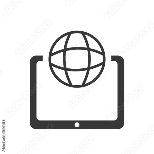tablet global gadget technology media icon. Isolated and flat illustration. Vector graphic