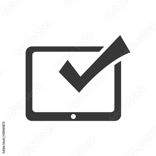 tablet check mark gadget technology media icon. Isolated and flat illustration. Vector graphic