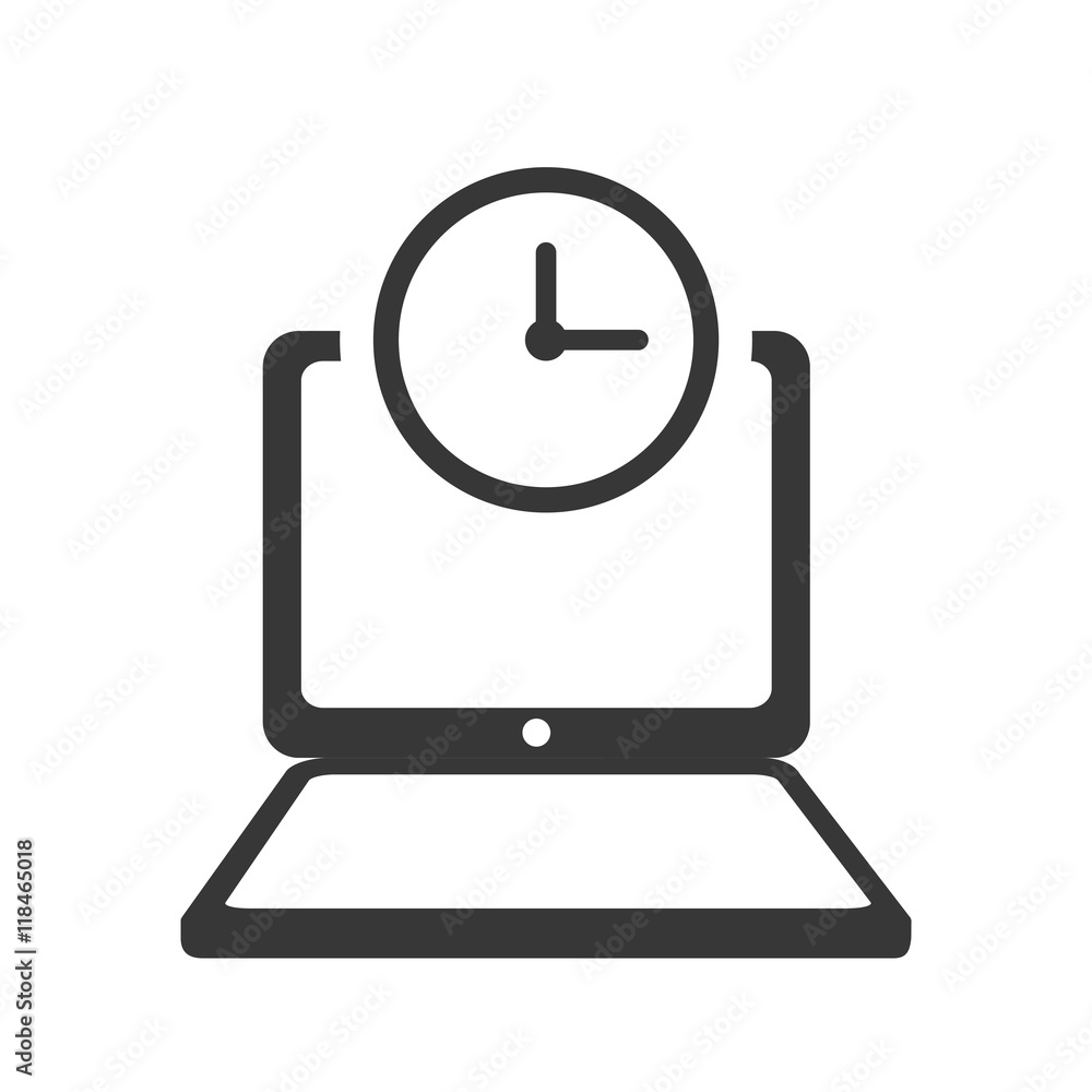laptop clock gadget technology media icon. Isolated and flat illustration. Vector graphic laptop clock gadget technology media icon. Isolated and flat illustration. Vector graphic