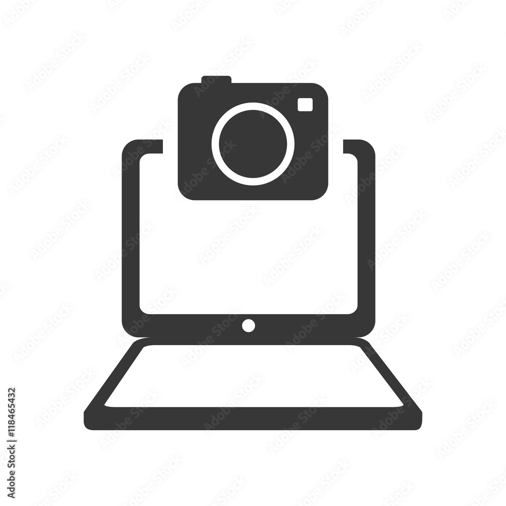 laptop camera gadget technology media icon. Isolated and flat illustration. Vector graphic laptop camera gadget technology media icon. Isolated and flat illustration. Vector graphic