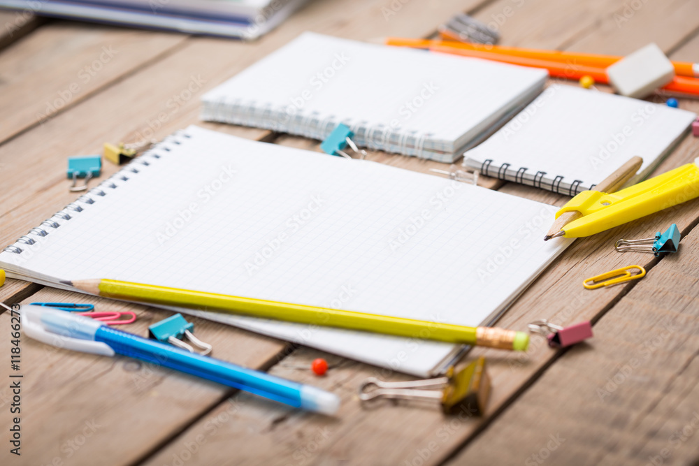 Pencils and pens student with a notebook Pencils and pens student with a notebook