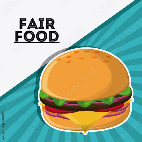 hamburger fair food snack carnival festival icon Vector illustration