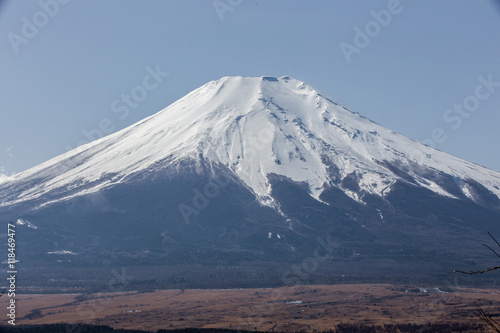 山中湖から見た富士山 山頂付近