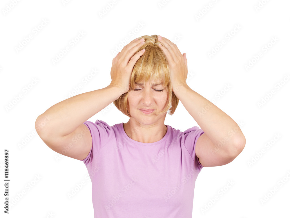 Woman suffering from headache. Woman suffering from headache.