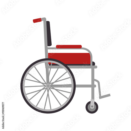 wheelchair medical tool disability invalid medicine person equipment vector illustration isolated