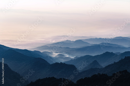 Landscape view of top of mountain and cloud in the morning with © kan2d