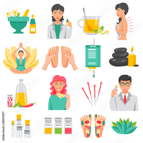 Alternative Medicine Icons Set 
