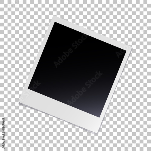 Photo frame retro design album for your pictures, on background isolated with shadow, stylish vector illustration EPS10